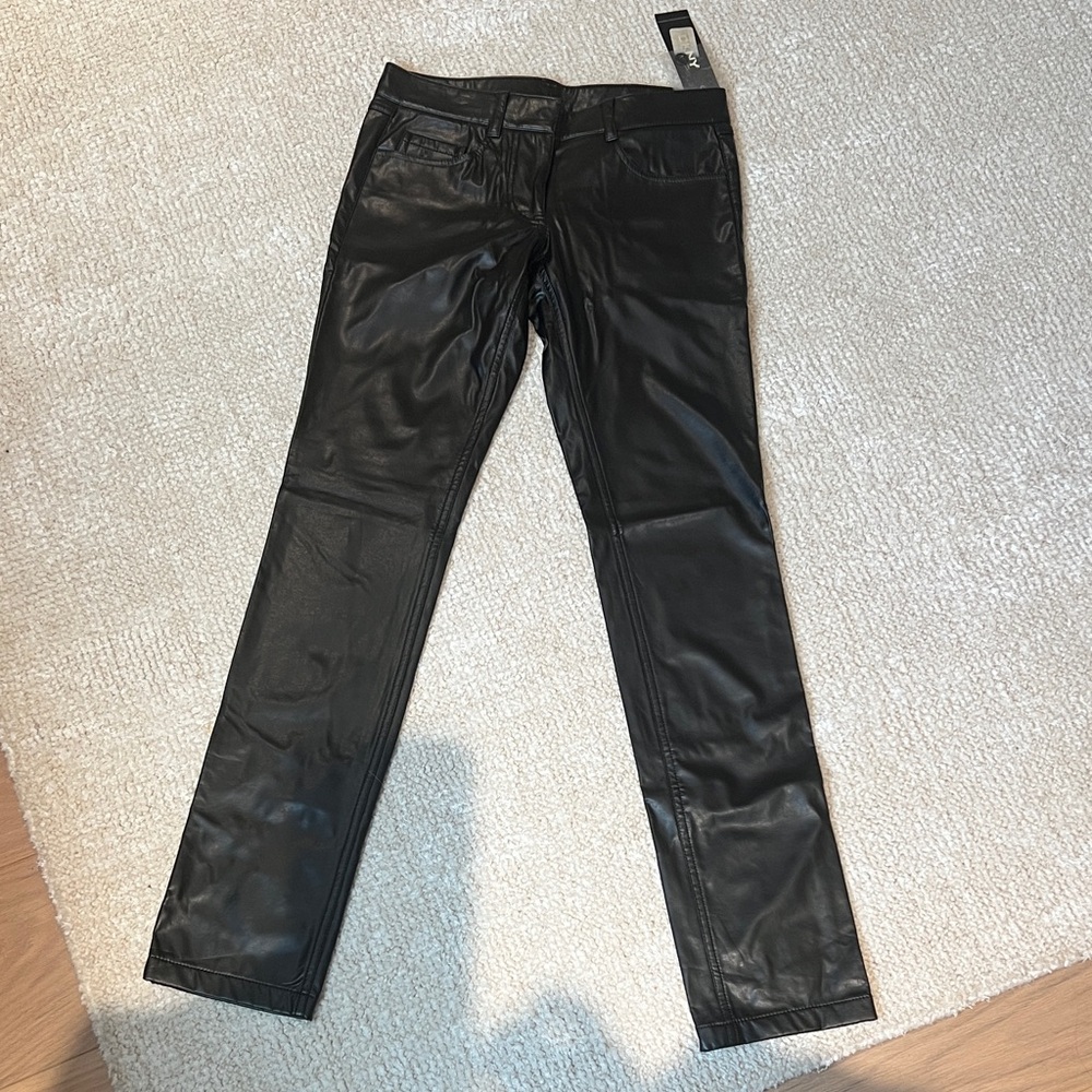 DKNY Black Leather look Pants